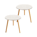 NNEAGS 2X 60x72cm White Small Side Coffee Table Living Room Balcony Home D?cor Style