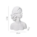 SOGA 36cm White Resin Sculpture Blindfold Lady Bust Design for Home Decor