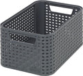 Curver style basket s rattan style anthracite 12.9x28.5x19.4cm