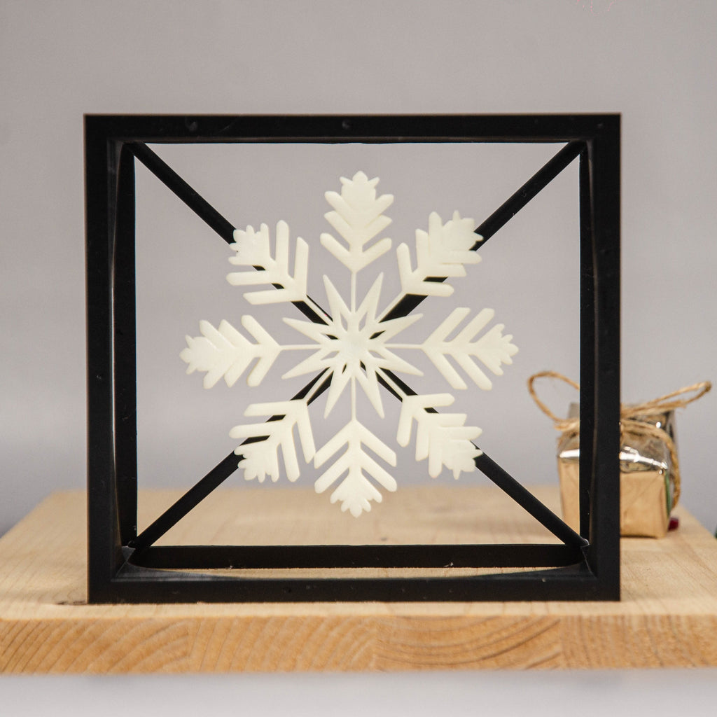 Snowflake Cube –  Minimalist Cube Design for Winter-Inspired Home Decor