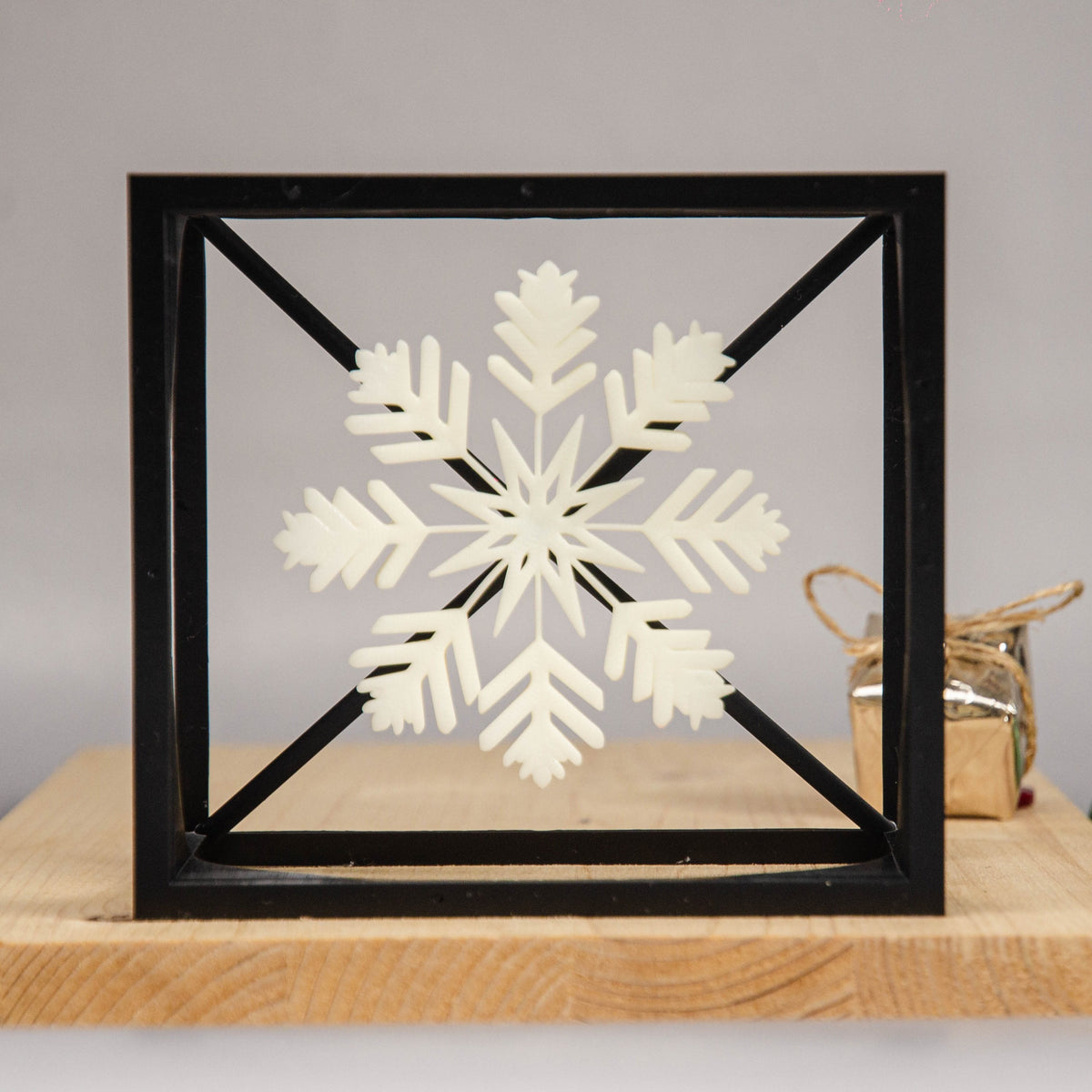 Snowflake Cube –  Minimalist Cube Design for Winter-Inspired Home Decor