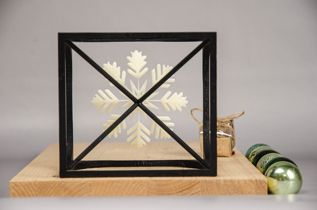 Snowflake Cube –  Minimalist Cube Design for Winter-Inspired Home Decor