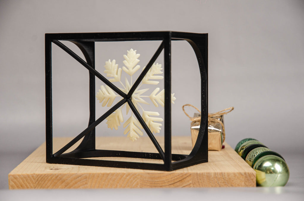 Snowflake Cube –  Minimalist Cube Design for Winter-Inspired Home Decor