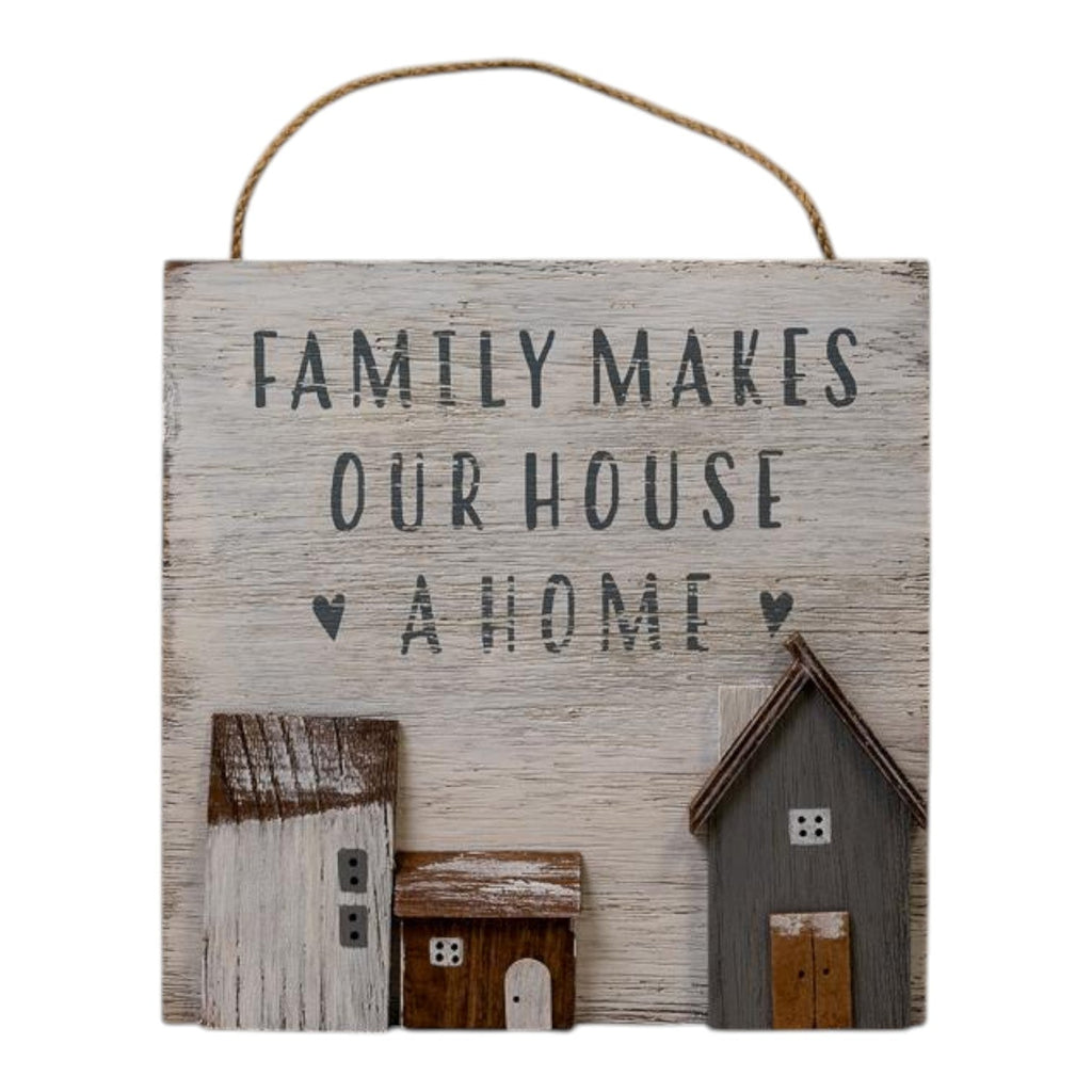 White Wooden Home Sign