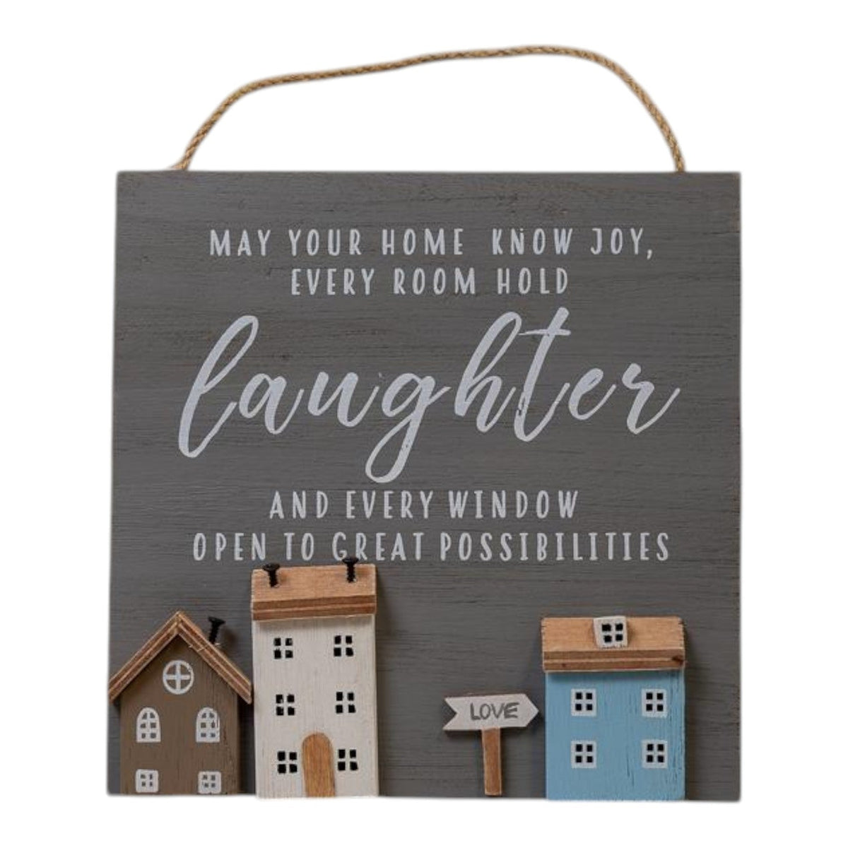 Grey Wooden Home Sign