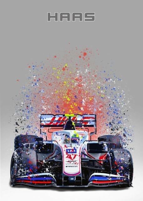 Poster Formel 1  Rennwagen Aquarell · Deko Print ohne Rahmen